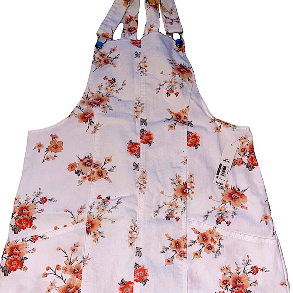 White floral print jumpsuit dress